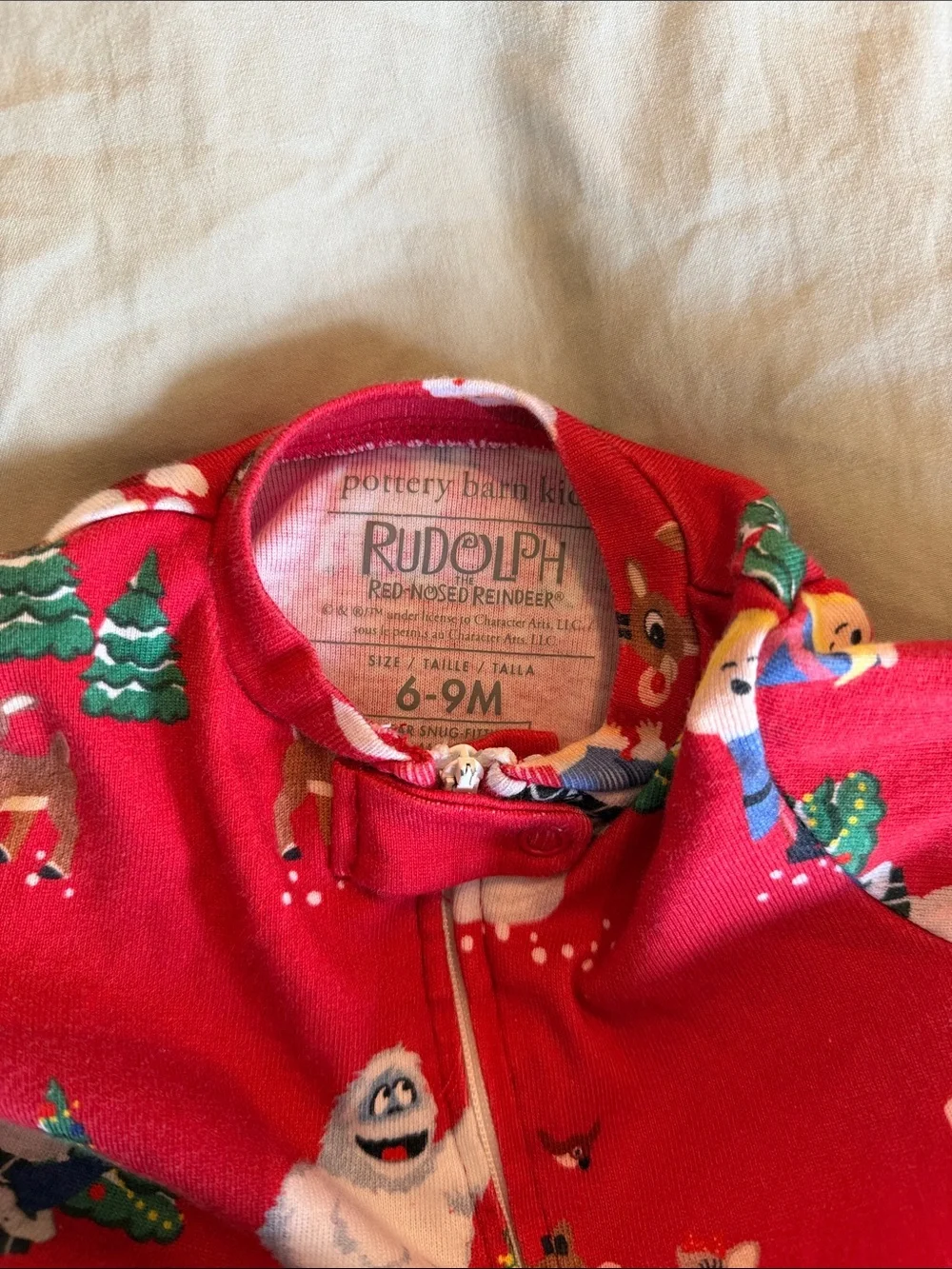 Pottery barn kids Rudolph zipper footie